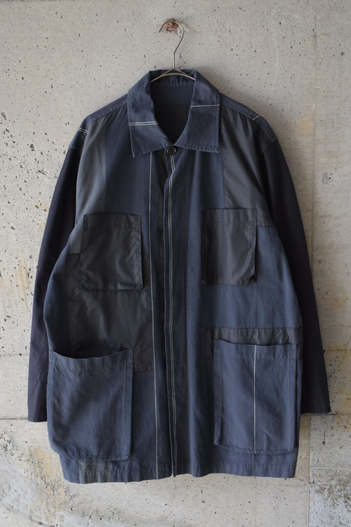 Jacket with contrasting materials