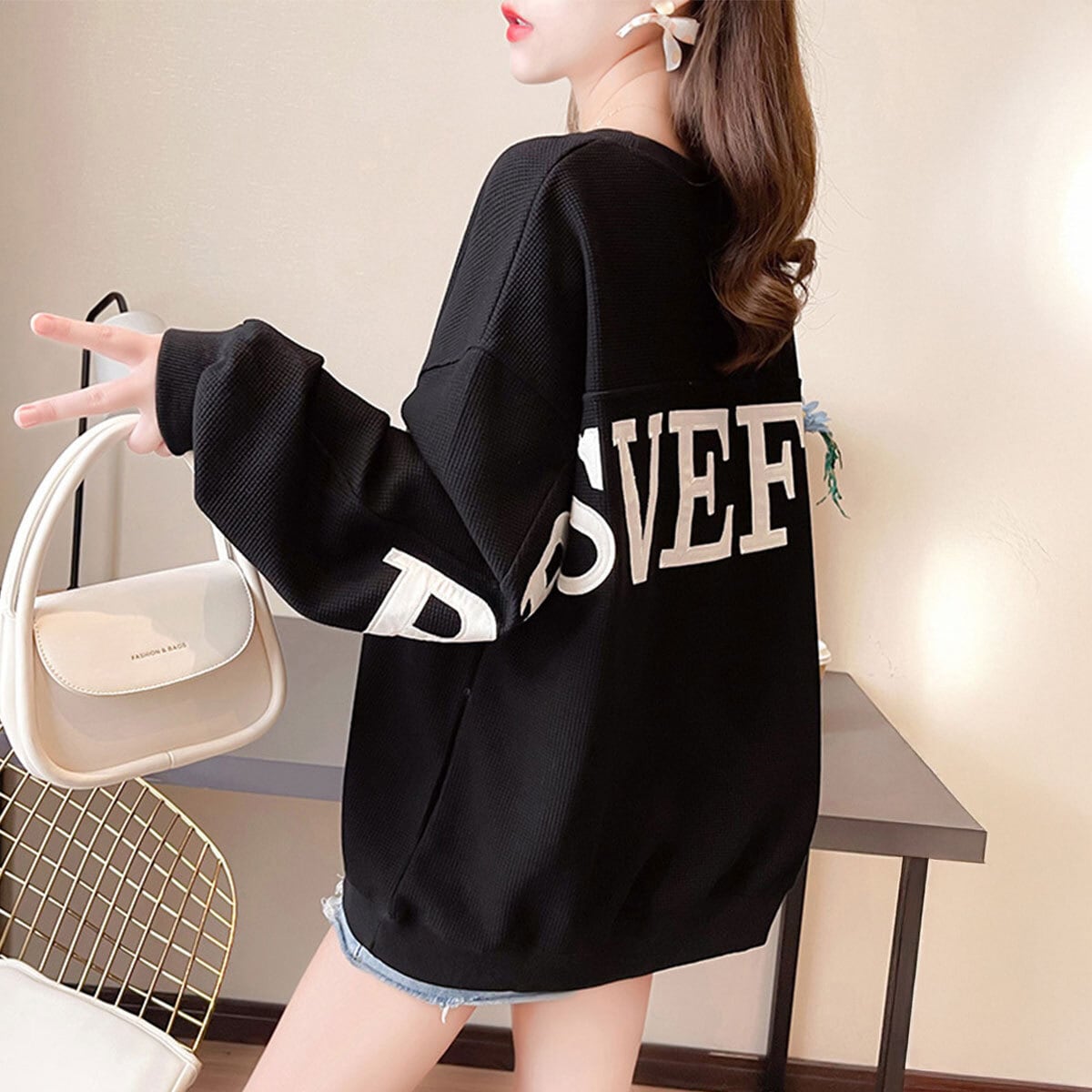 スウェット ロゴ トレーナー レディース 秋冬 韓国 ストリート 原宿系 ゆったり オーバーサイズ カジュアル 大人 ロンT おしゃれ 大人可愛い 大人女子