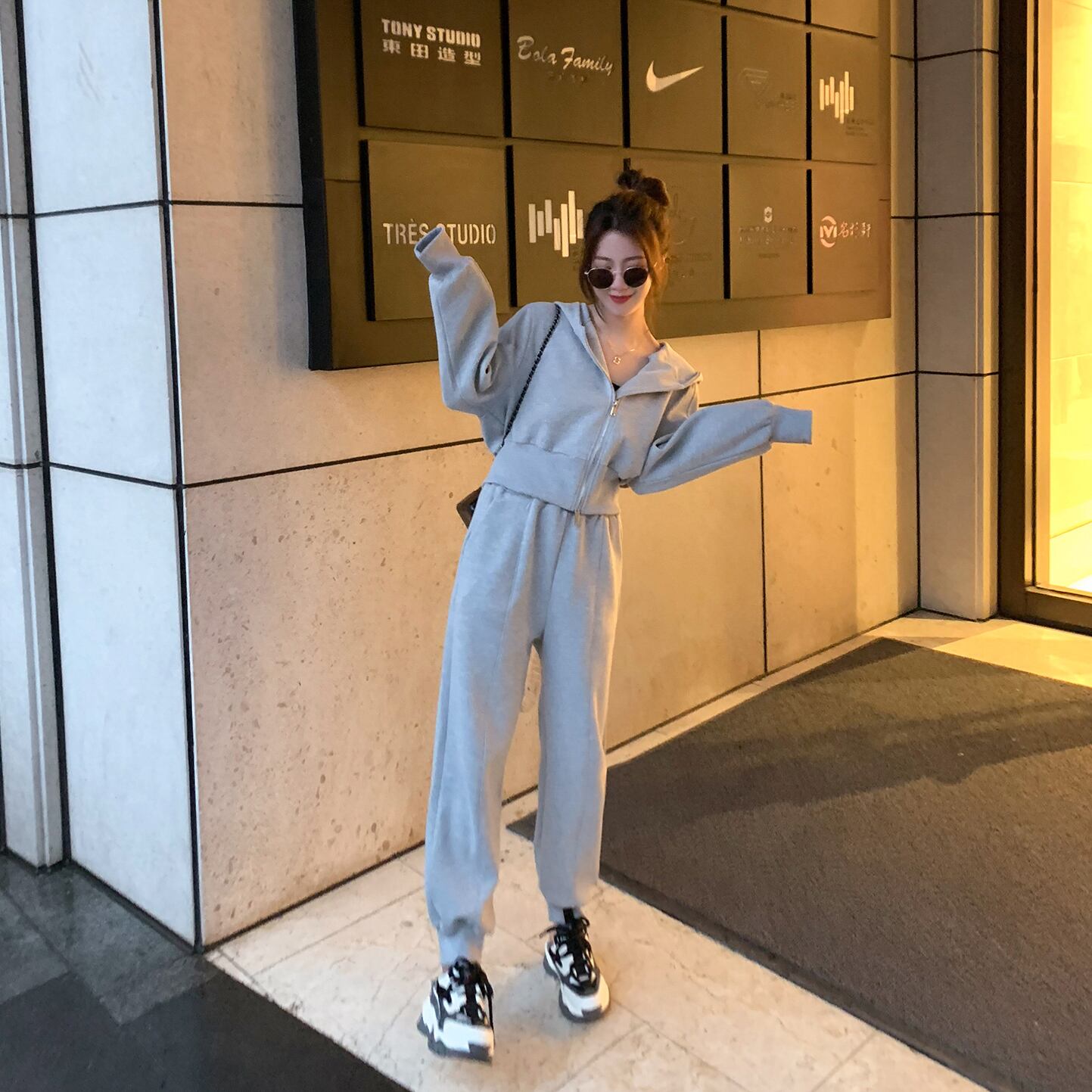 スタンダードフードカーディガンセーター スプリングスタイルパンツ レッド レトロ 春物 6Du_Shop_Women39045054998