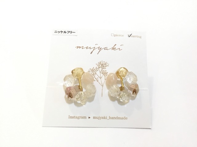 mujyaki こいしリースイヤリング ナチュラル