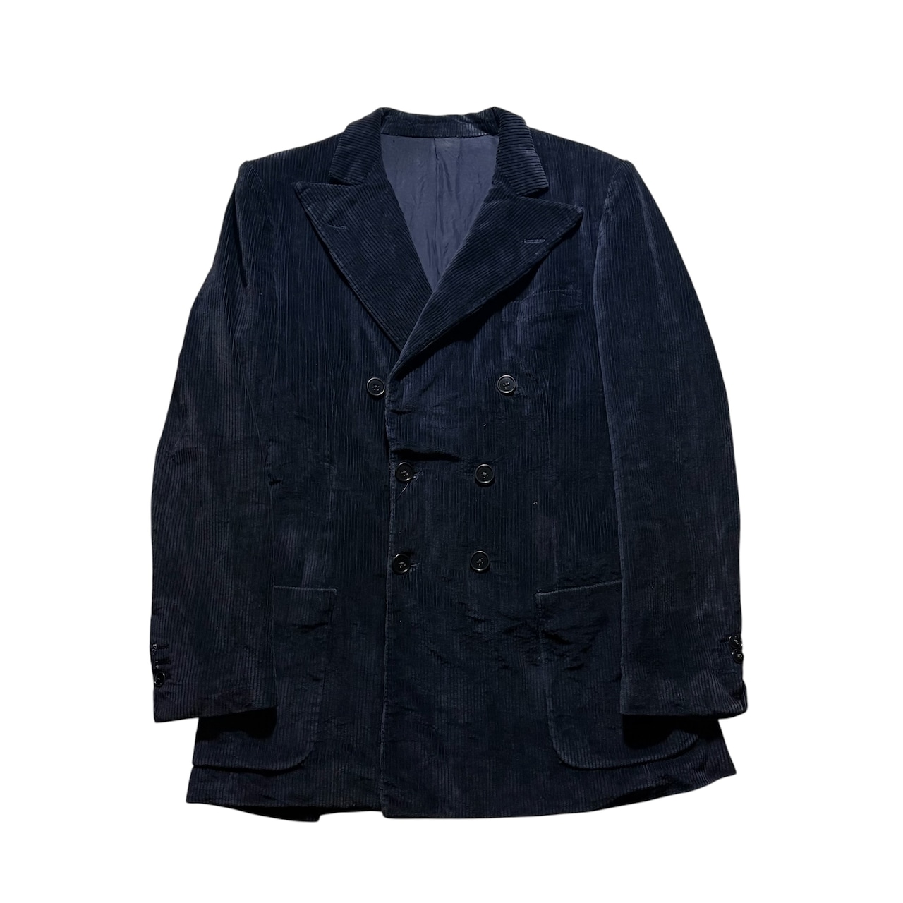vintage RENOMA navy corduroy double breasted tailored jacket