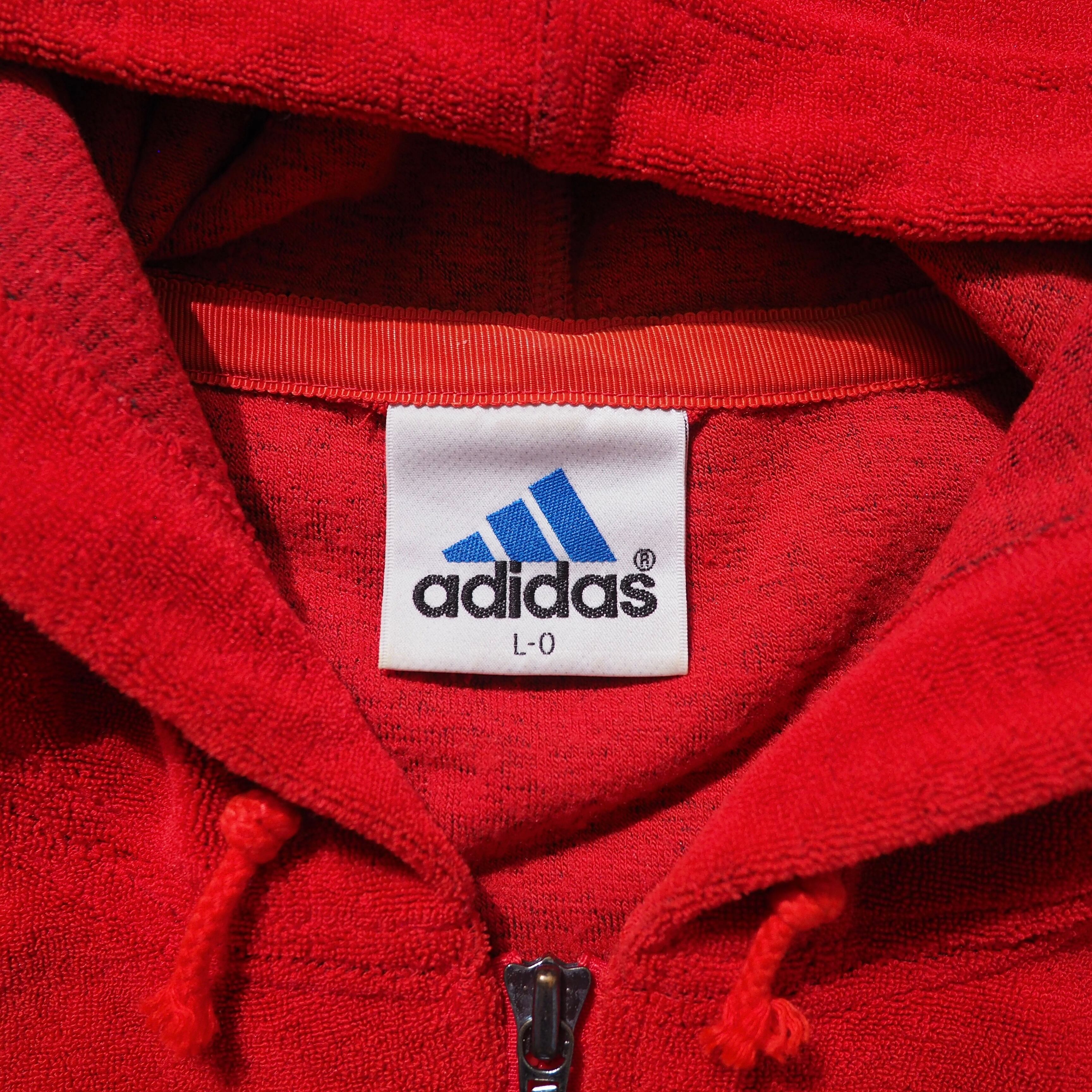 1980s " Old adidas " Pile Fabric vintage full zip Parker