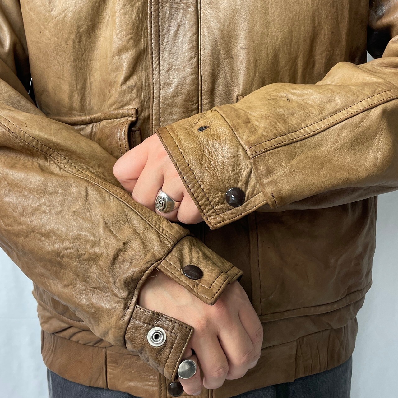 80年代 LONDON FOG ロンドンフォグ レザーブルゾン スポーツジャケット 