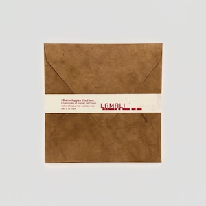 【SALE】 封筒 15x15cm セーブル / 【SALE】 10 Envelopes  15x15cm Sable Lamali