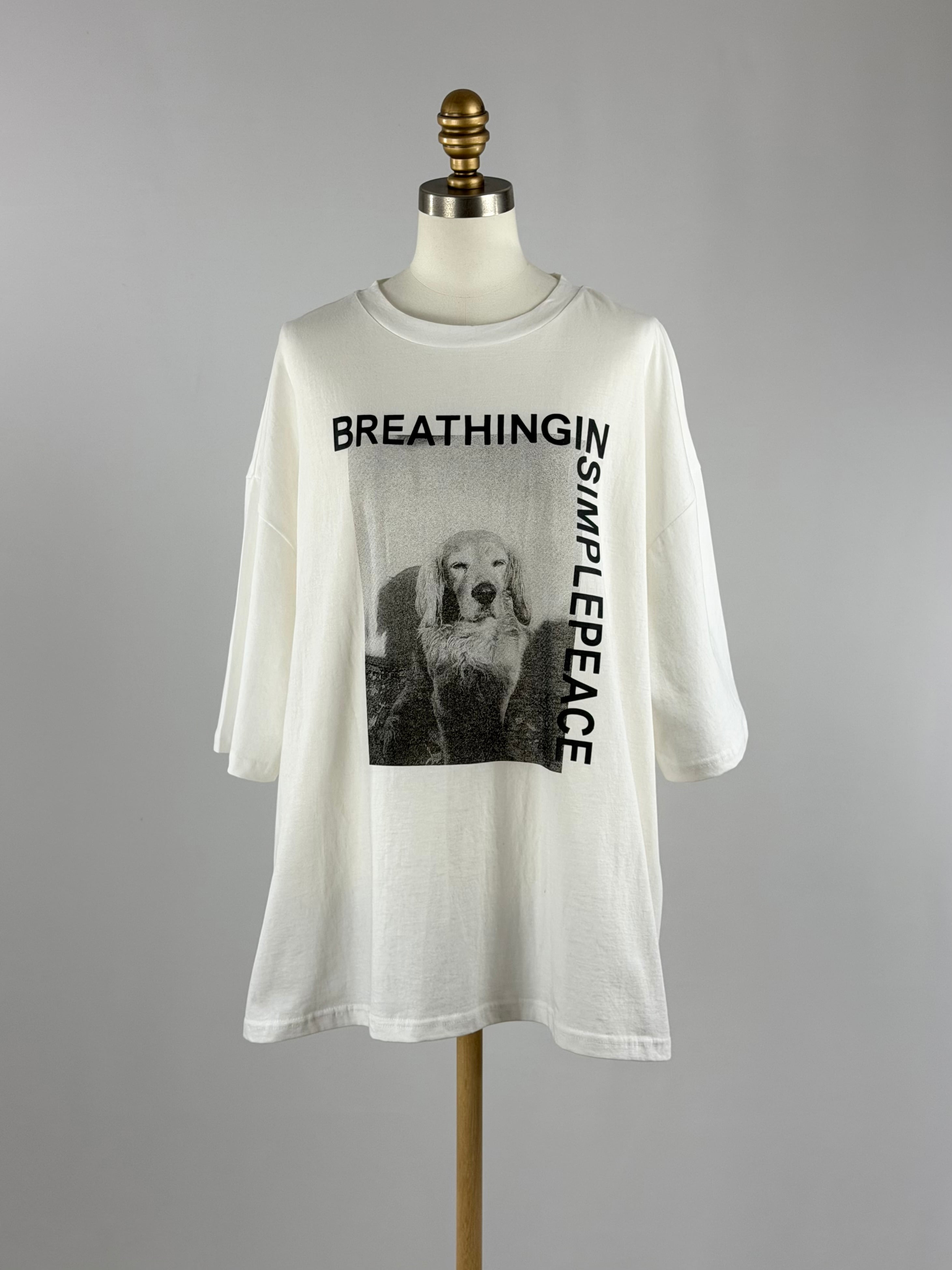 アニマルフォトDOG Tシャツ|ホワイト|CHIGNON