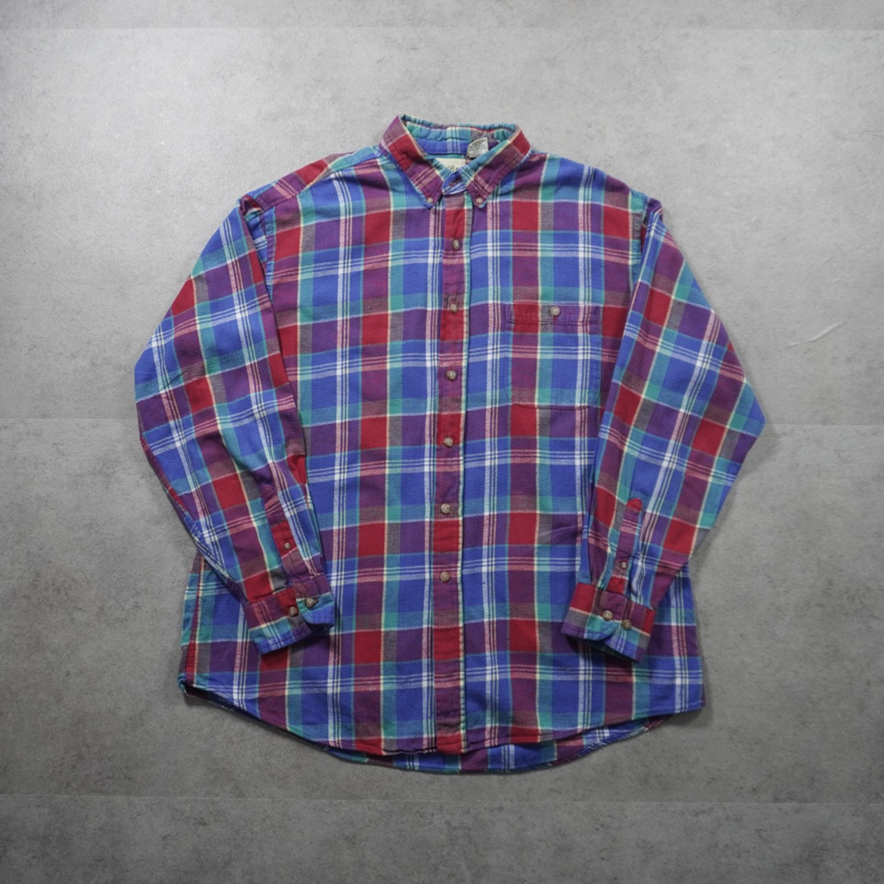 90s St.John's Bay flannel plaid shirt XL 古着 - 8