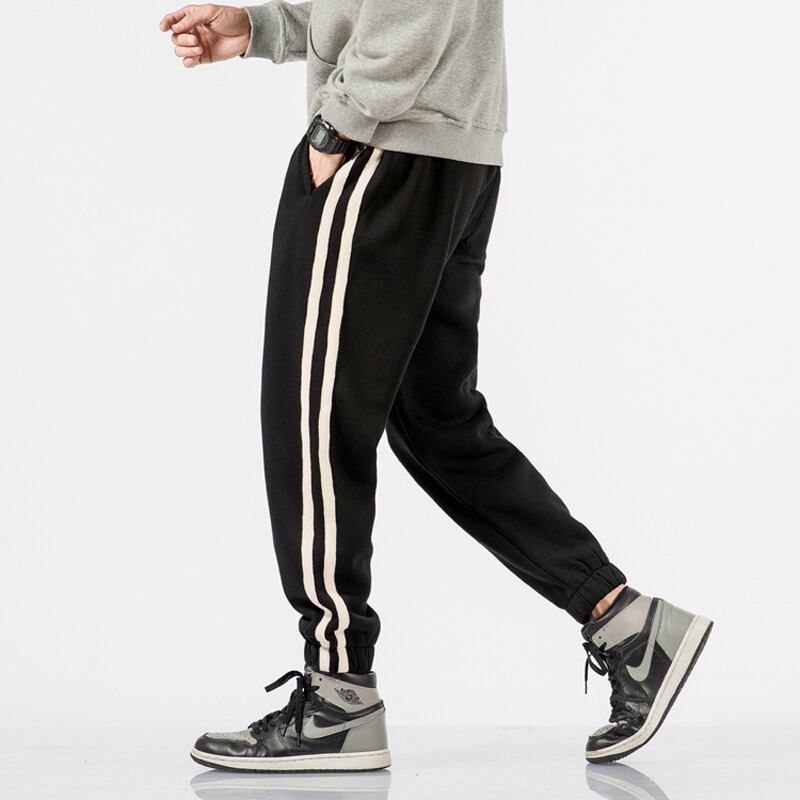 【新作】【送料無料】 Road Vintage Winter Fleece Sweatpants Men's Loose Trendy Pants Student Striped Knit Sweatpants Men-Alibaba ウィンター 冬物 ストライプ ビンテージ hip6-161126954111147