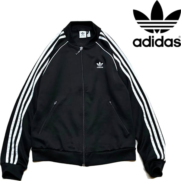 アディダスオリジナルス ドット柄 トラックジャケット ジャージ 黒 090 1点物◇アディダスadidasトラックジャケット黒ジャージ古着SMメンズ