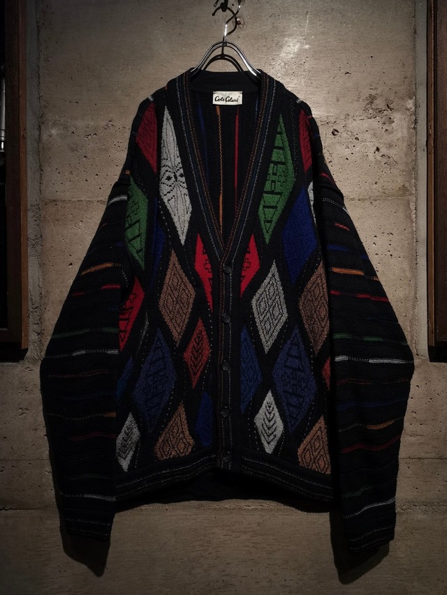 【Caka】"CARLO COLUCCI" Vintage Loose 3D Knit Cardigan