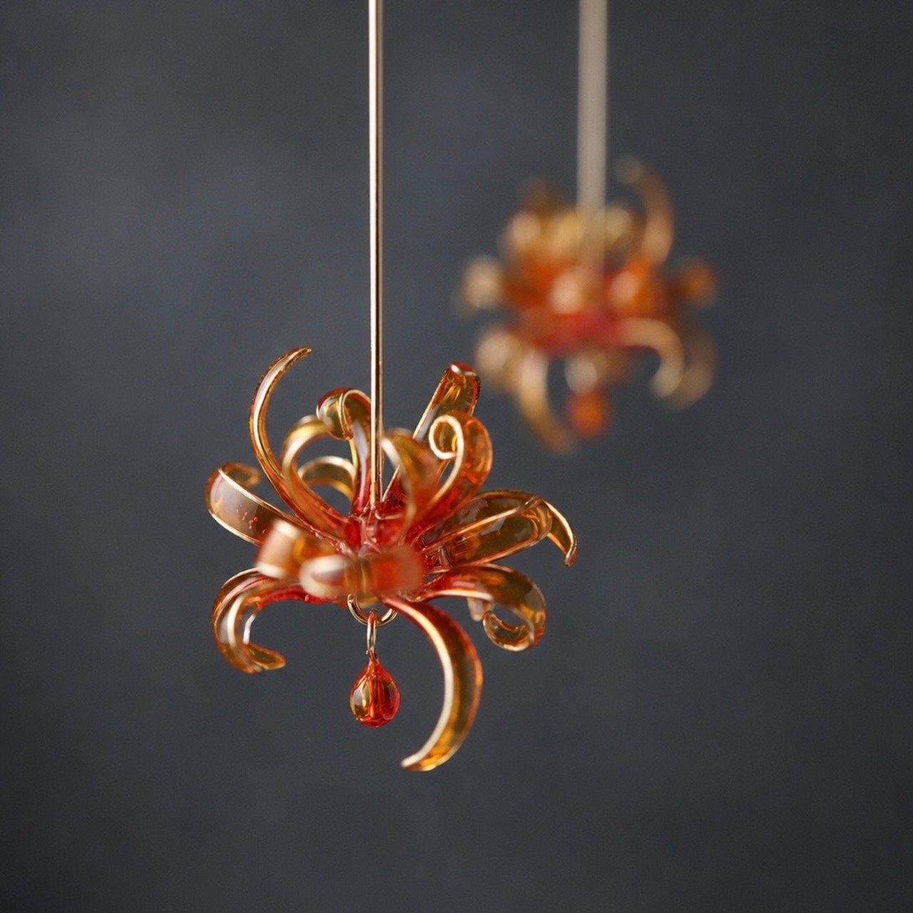線香花火 －Spider lily－ | Lycoris & Hanabi Traditional Earrings