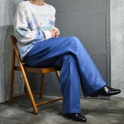 jacquard weave design wide color slacks blue
