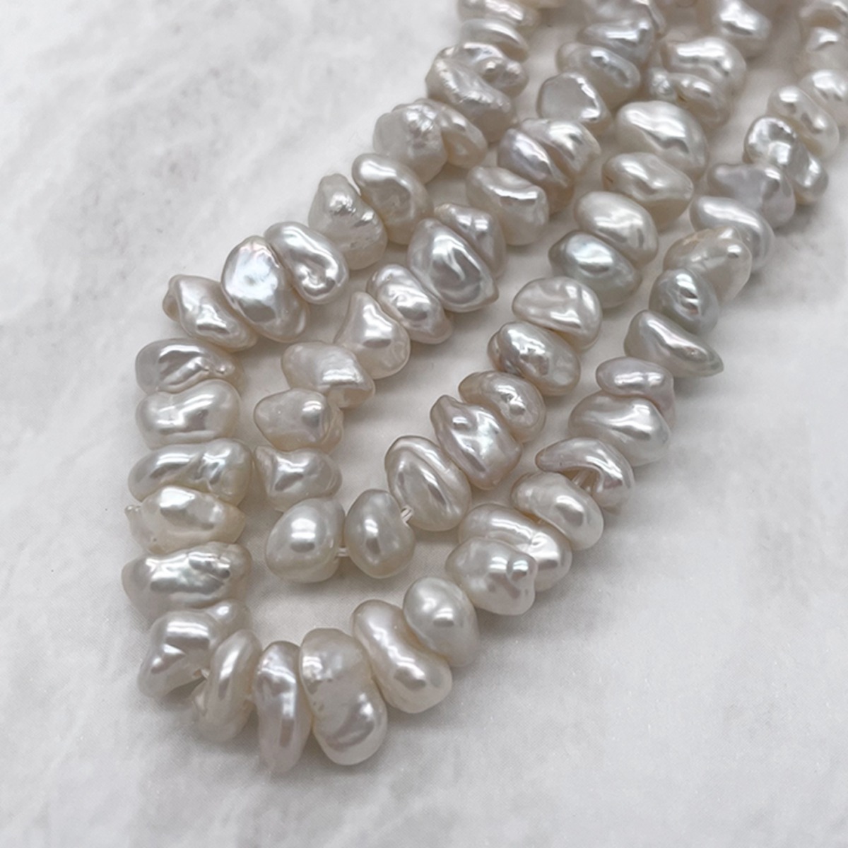 淡水パール 縦穴 花びら ペタル バロック ケシ 4粒 6~8mm*6~8mm 