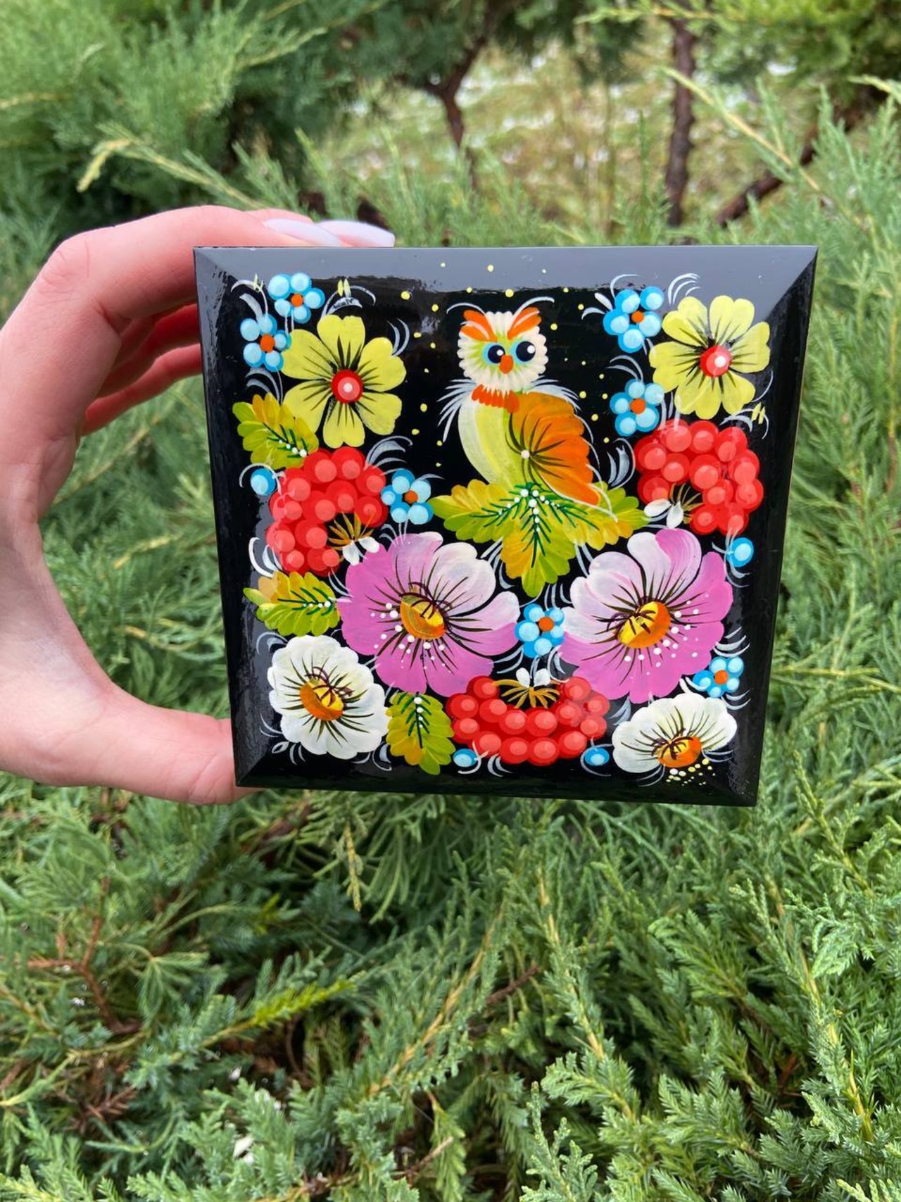 ペトリキフカ・ジュエリーボックス 12сm（ホメンコ） - 7