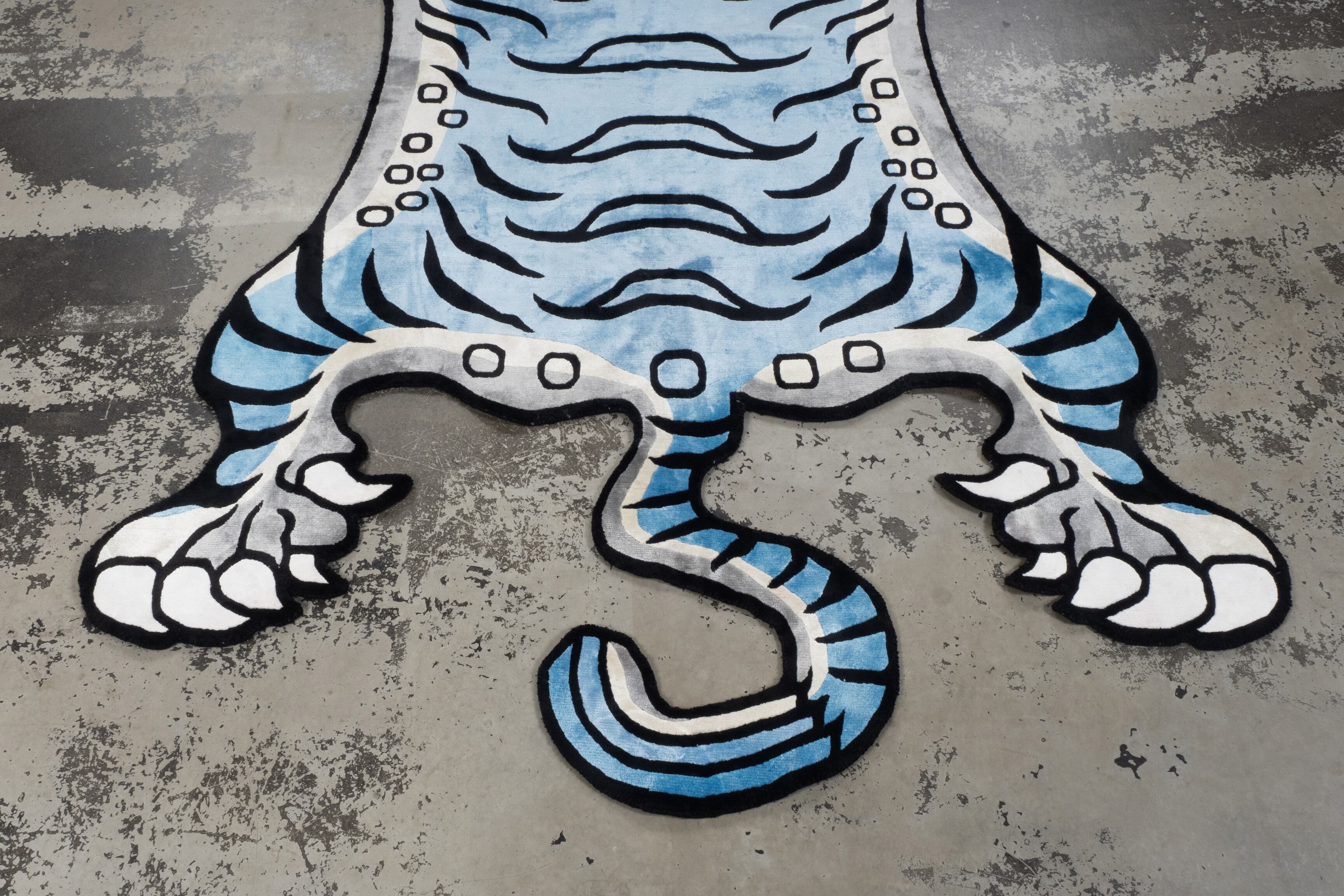 Tibetan Tiger Rug 《XXXLサイズ•シルク•オリジナル1•ブルーバージョン