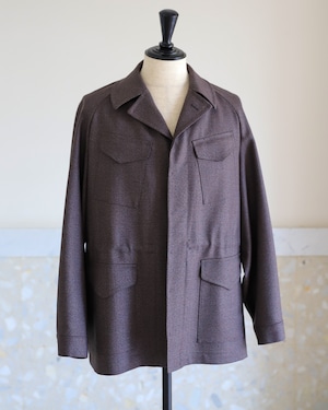 【新品】MINTENS Vintage England wool Fabric military field coat made in JAPAN /英国製 ヴィンテージ生地 ウール ミリタリー フィールドコート 日本製 実寸XL ブラウン