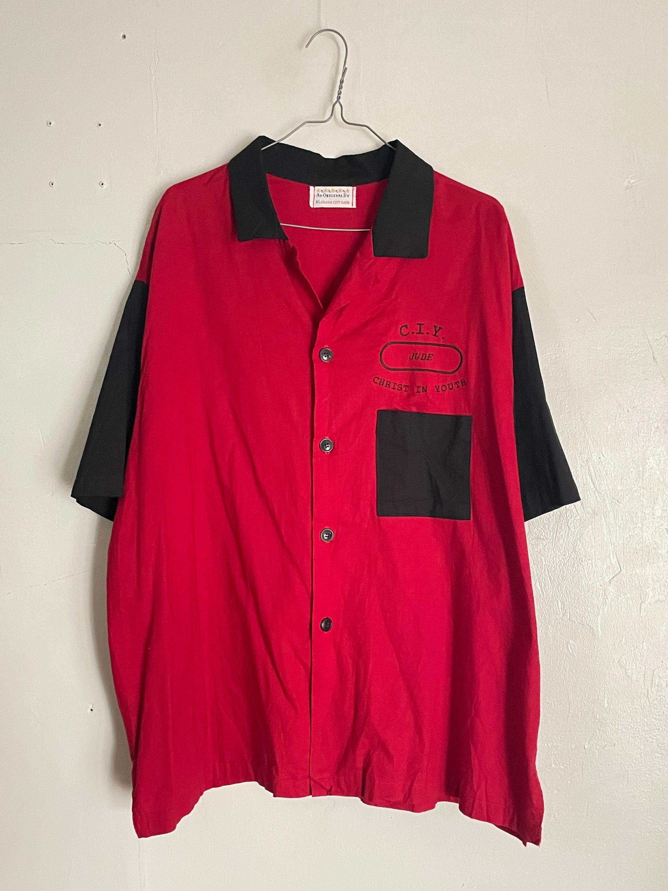 Old Red Embroidery Bowling S/S Shirt | aNiKi ONLINE STORE