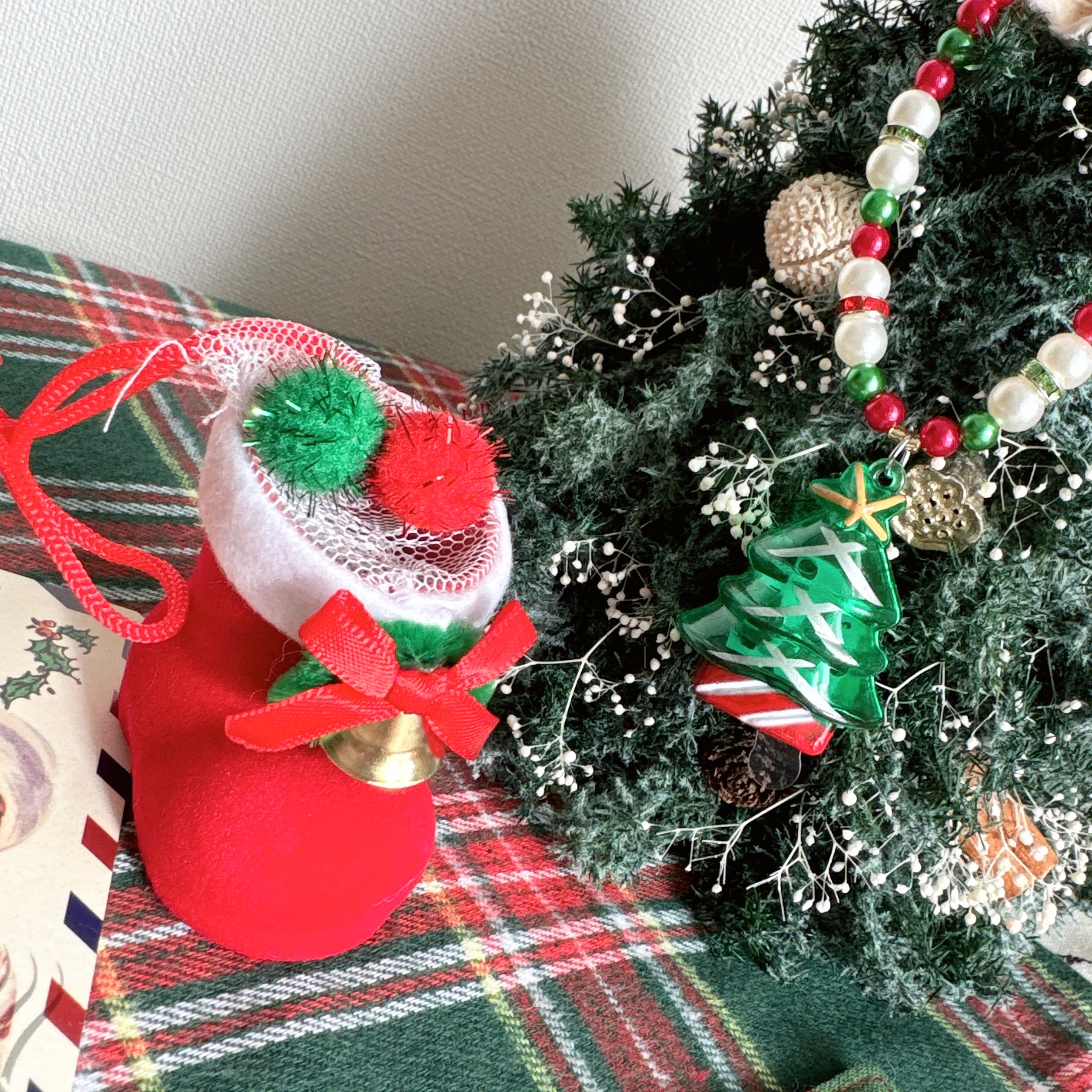 クリスマス*サンタブーツとピカピカネックレスセット