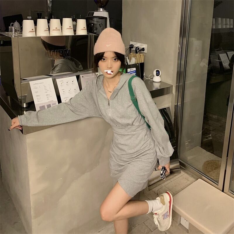 スリムフードスカート オータムスタイルドレス ロング 大人ガーリー スウィート キュート カジュアル 秋物 モンロー1931601800