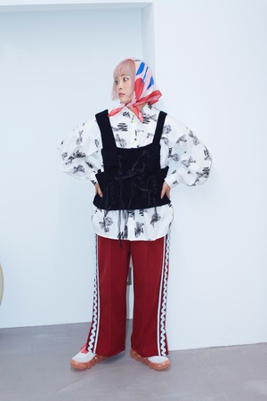 SIDE LINE JERSEY SLIT PANTS / F2