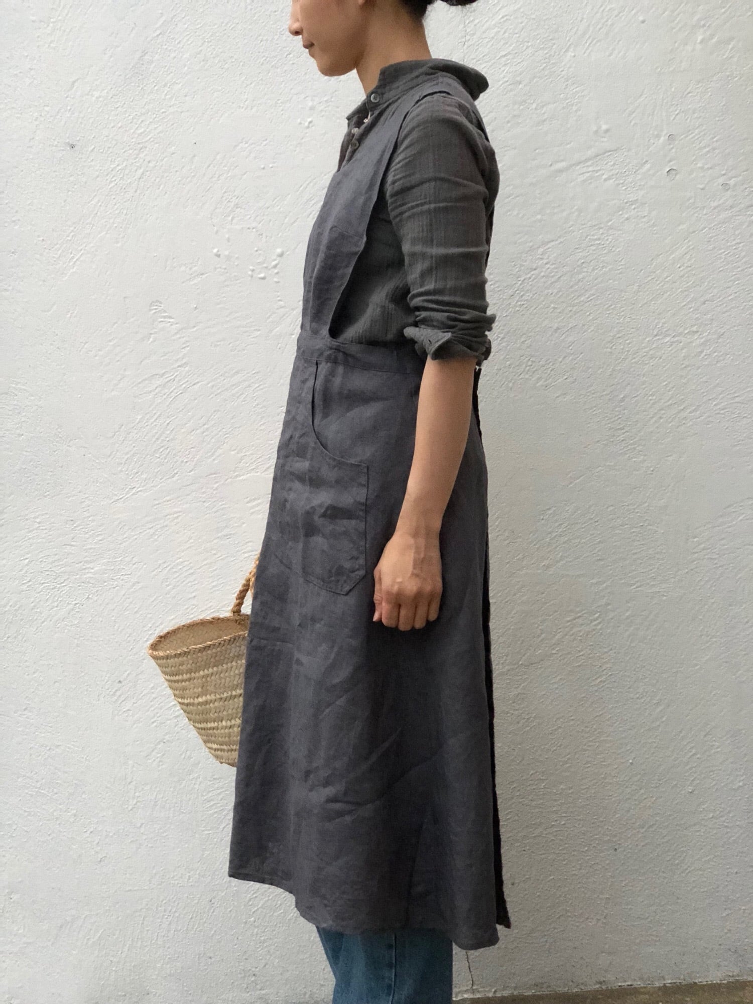 HEIRLOOM ＋vintage Apron Dress #01 50's style リネンエプロンドレス