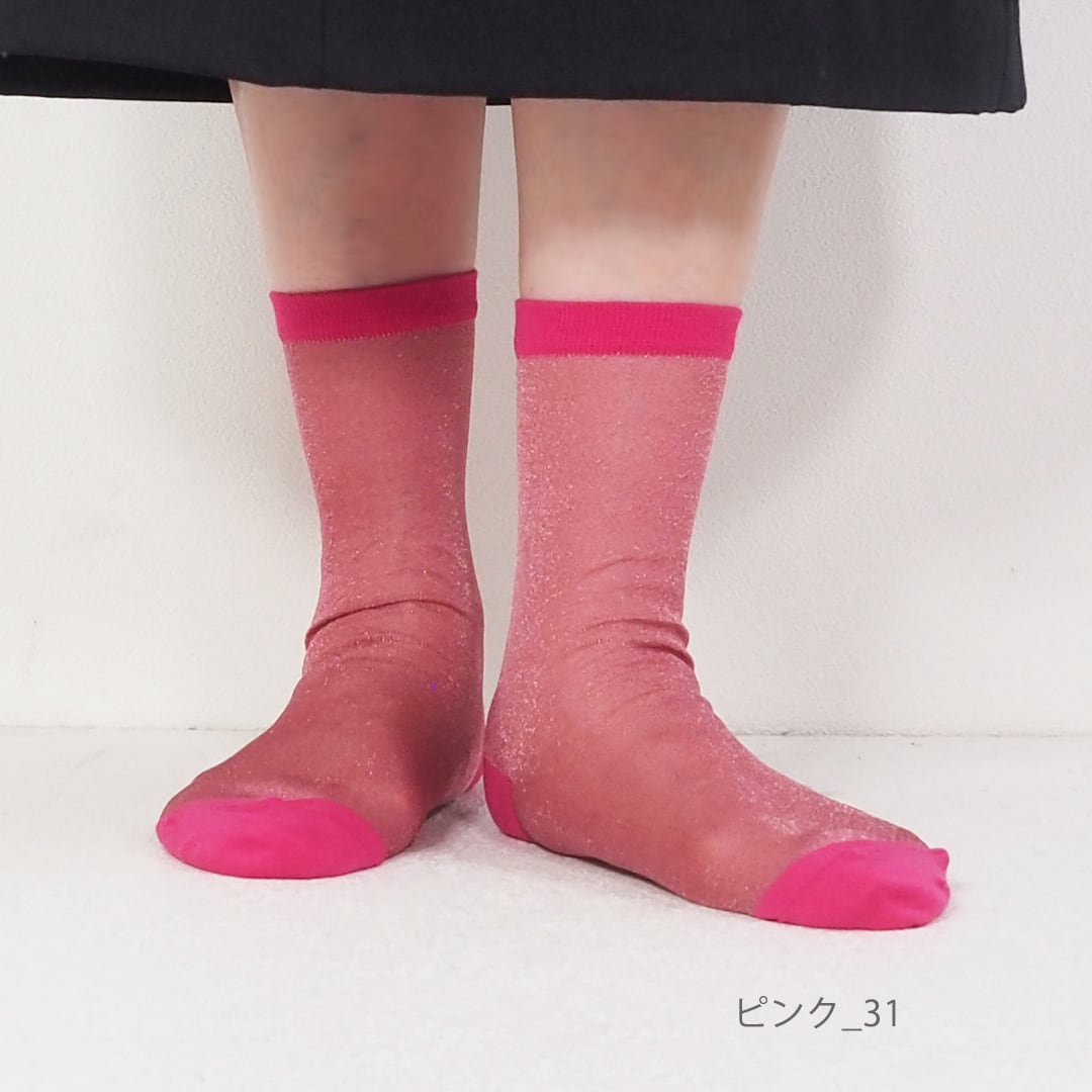 シースルーラメソックス クルー丈 11680 andeotte アンデオッテ （日本