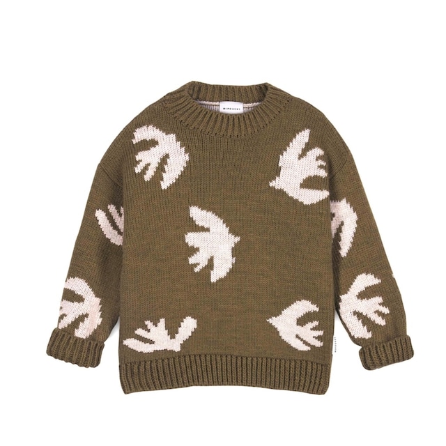 【Last1】MIPOUNET／BIRD OVERSIZE KNIT SWEATER  (Green)