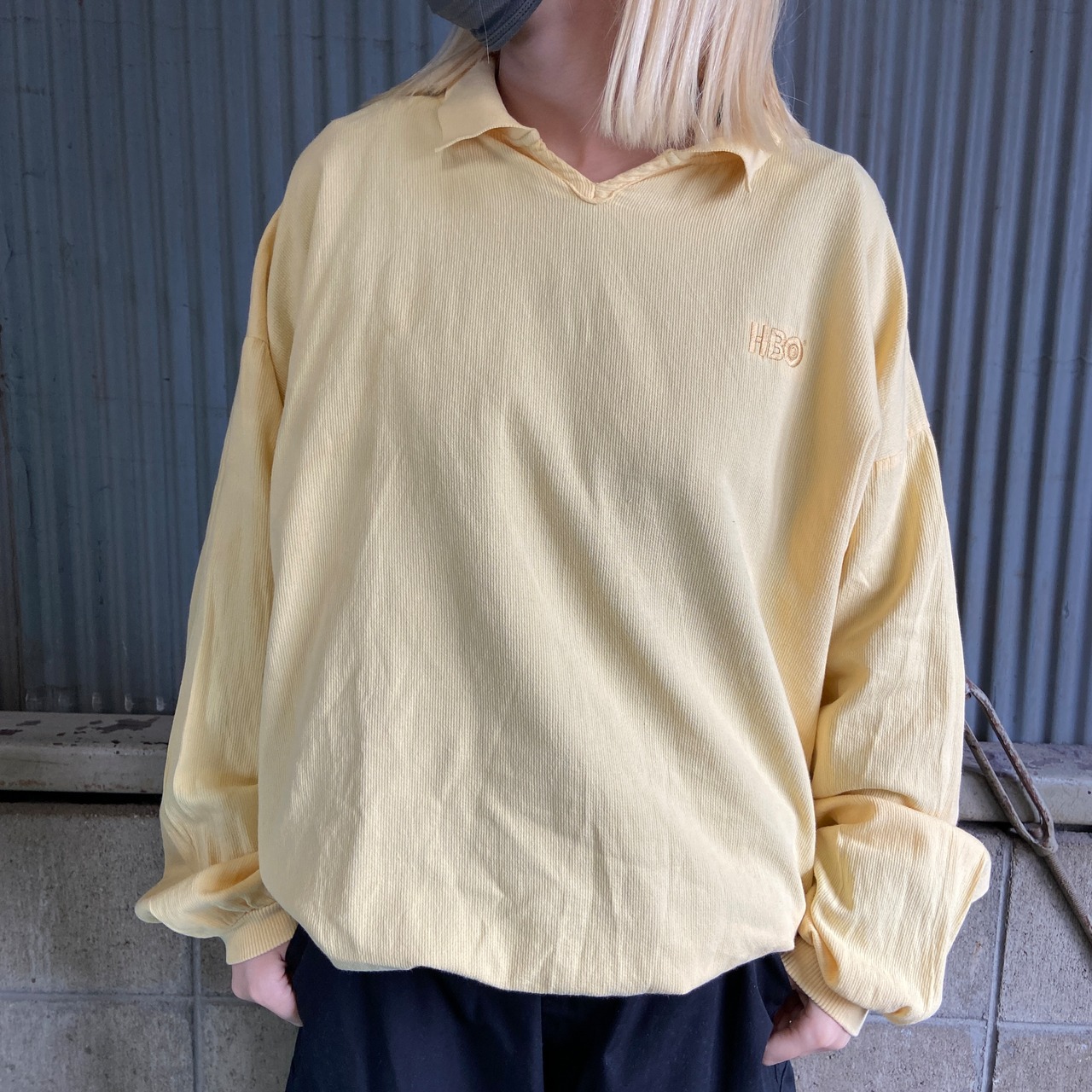 90年代 USA製 WEK 企業ロゴ刺繍 襟付き コットントップス メンズXL相当 