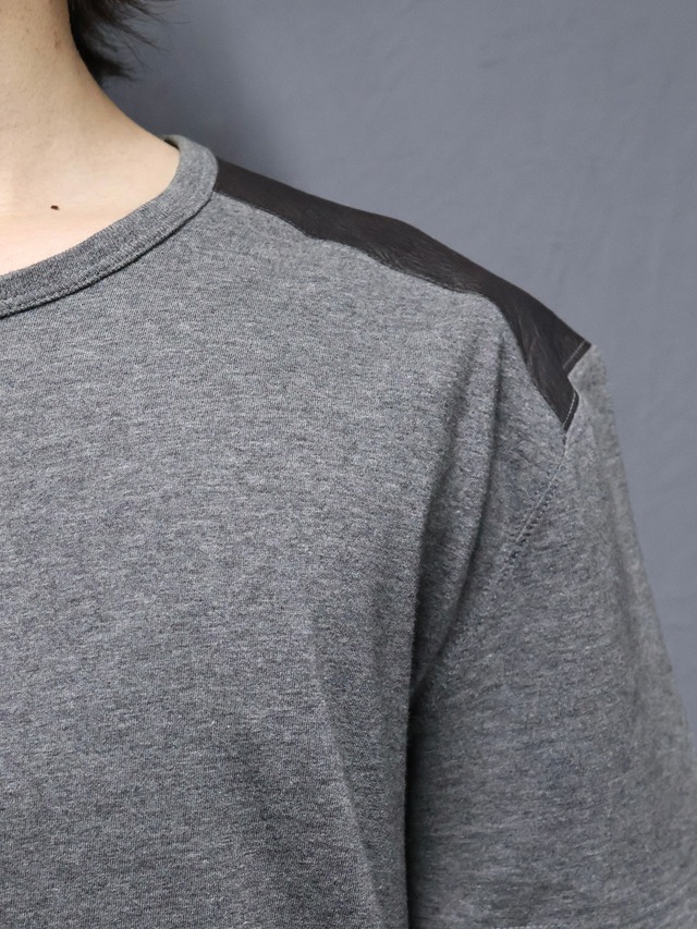 【GUCCI】leather switching t-shirt