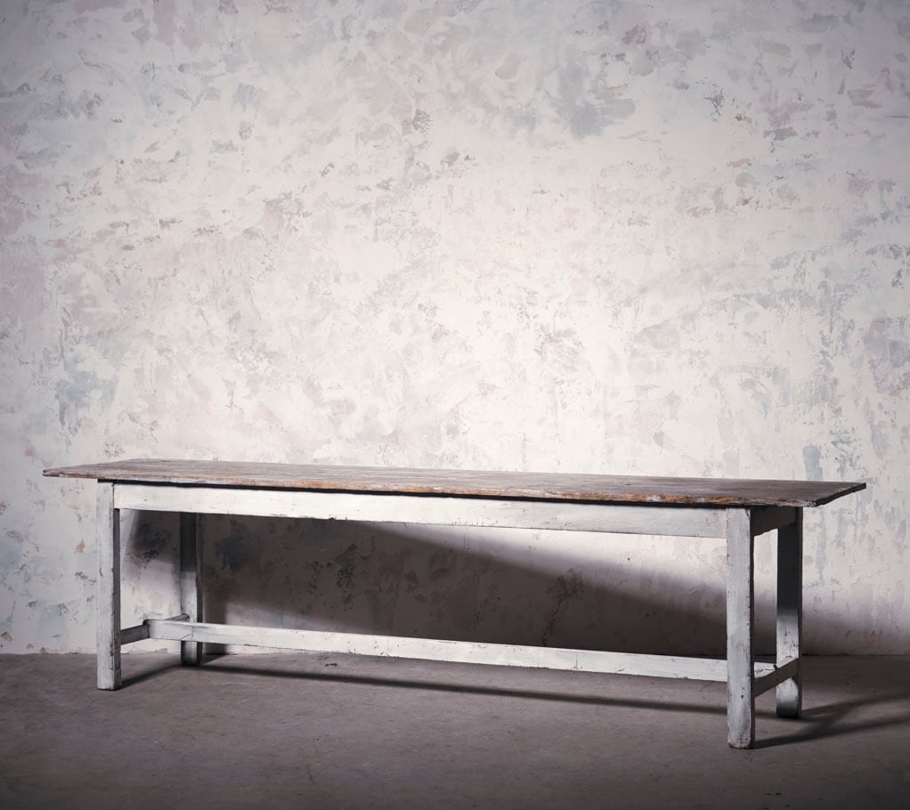 テーブル/分解/解体可能/パイン材/机/デスク/フランス/ホワイト/シンプル/店舗什器/空間装飾/アンティーク