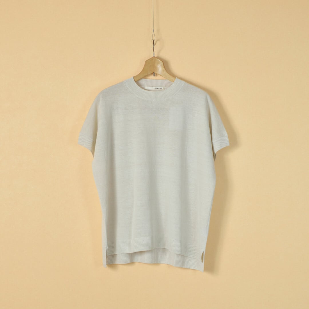 evam eva エヴァムエヴァ hemp pullover ヘンププルオーバー・ライトグレイ