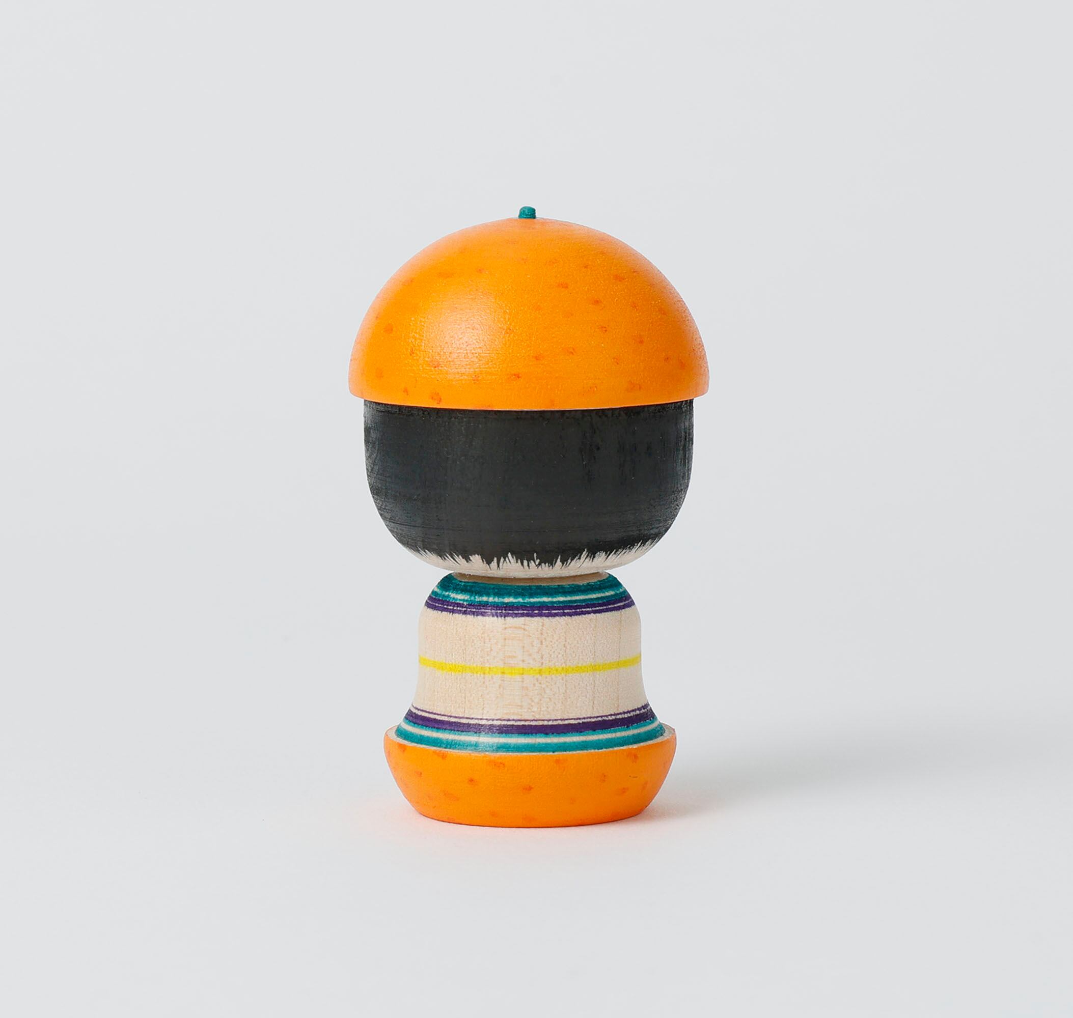 フルーツこけし-みかん】津軽系 阿保正文工人 7cm | Mikan kokeshi