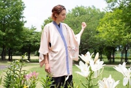 #97 Kimono jacket made from japanese silk kimono