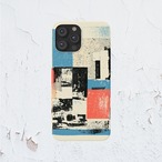 受注生産 iPhoneケース 青と赤の紙片コラージュ｜ZINE風 ZINE021A