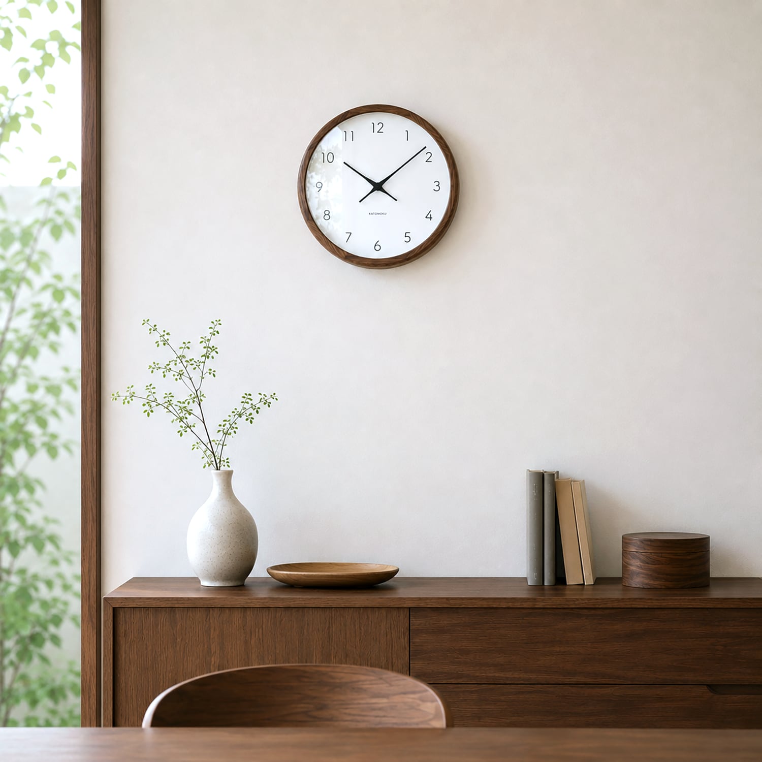 KATOMOKU muku clock 7 ウォールナット km-93WA 掛け時計 | 加藤木工