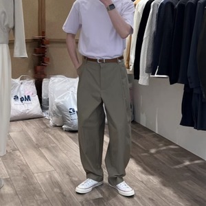 立体デザインプリーツ薄軽ルーズパンツ　0750