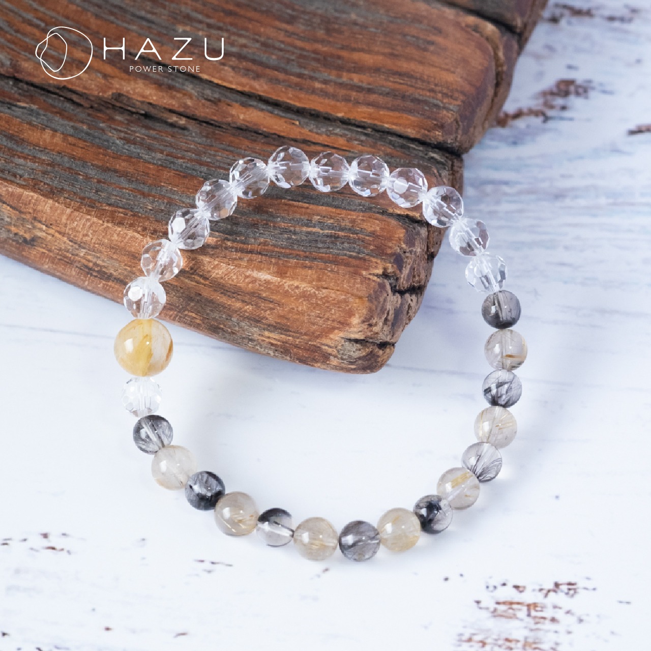 細身のプラチナ＆ゴールドルチル［プラチナルチル／ルチルクォーツ／水晶］