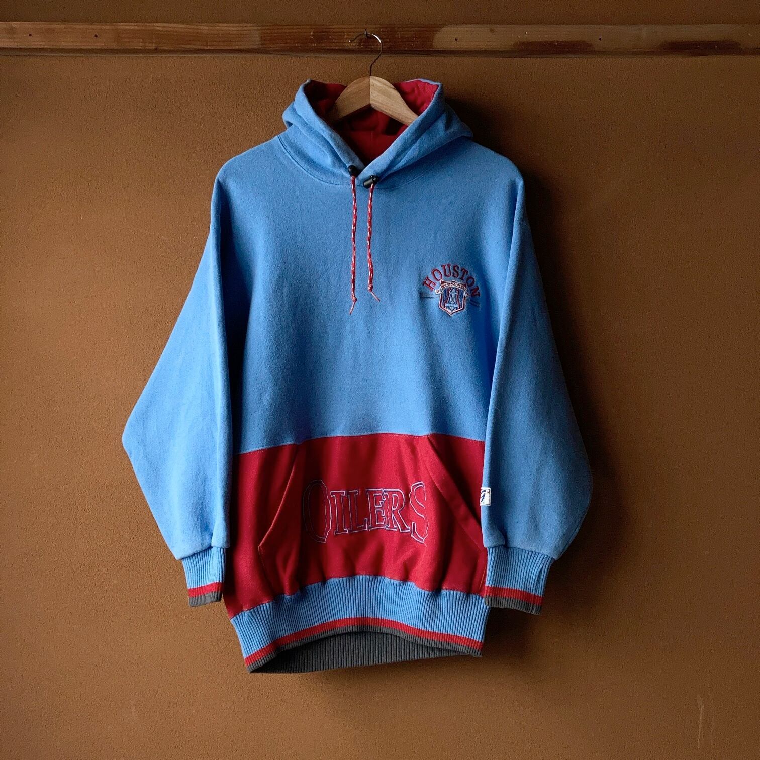 【レア】90's HOUSTON OILERS チームスウェットパーカー TITANS NFL AFL SIZE L【1210A13】