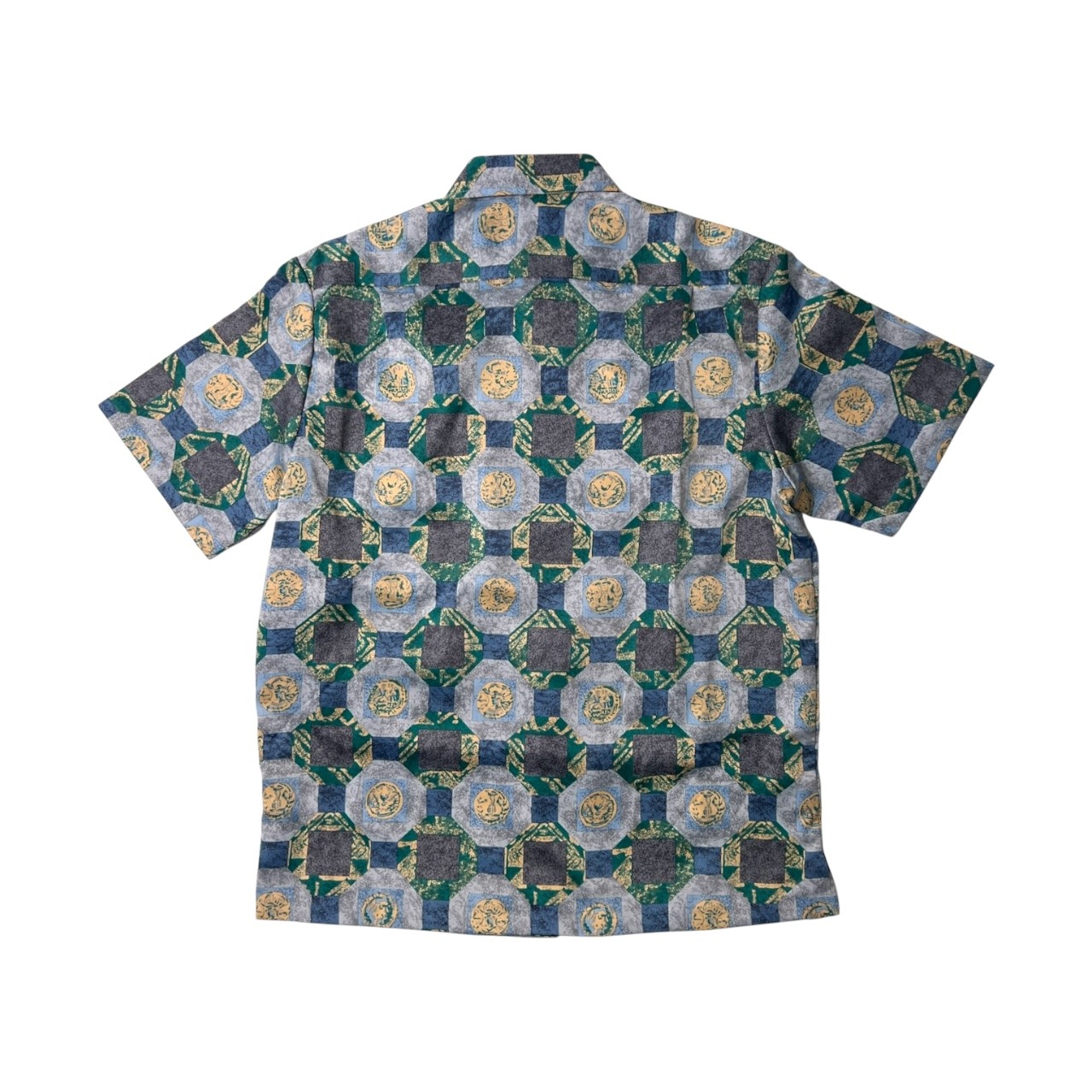 Tori Richard トリリチャード USA製 総柄シャツ M/グレー 系/薄手/vintage