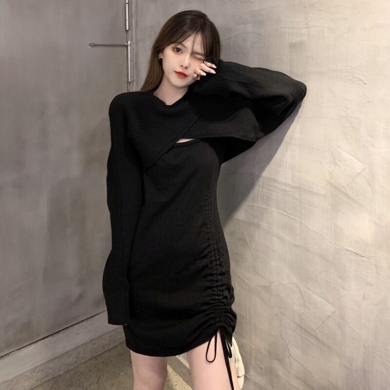 スタイルスタンダードスプリングクロスセーター トップス ニットドレス レトロ 春物 1号婦人1998421512