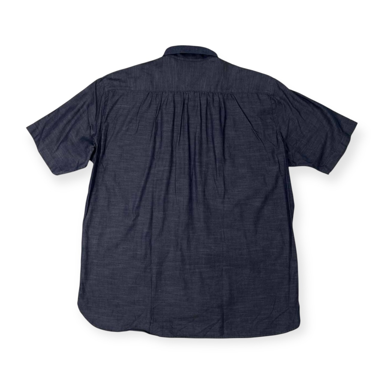 LANVIN COLLECTION ランバン 背中ギャザー デザイン リネン混 半袖シャツ サイズ LB /メンズ/ジョイックス/インディゴ系