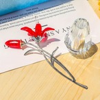 ユリの花 クリスタルガラス飾り ５色展開 ユリの花瓶