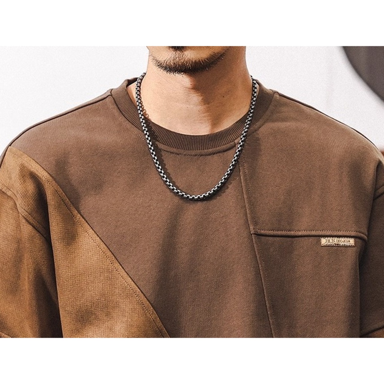 バイカラーパッチワークトレーナー 10230