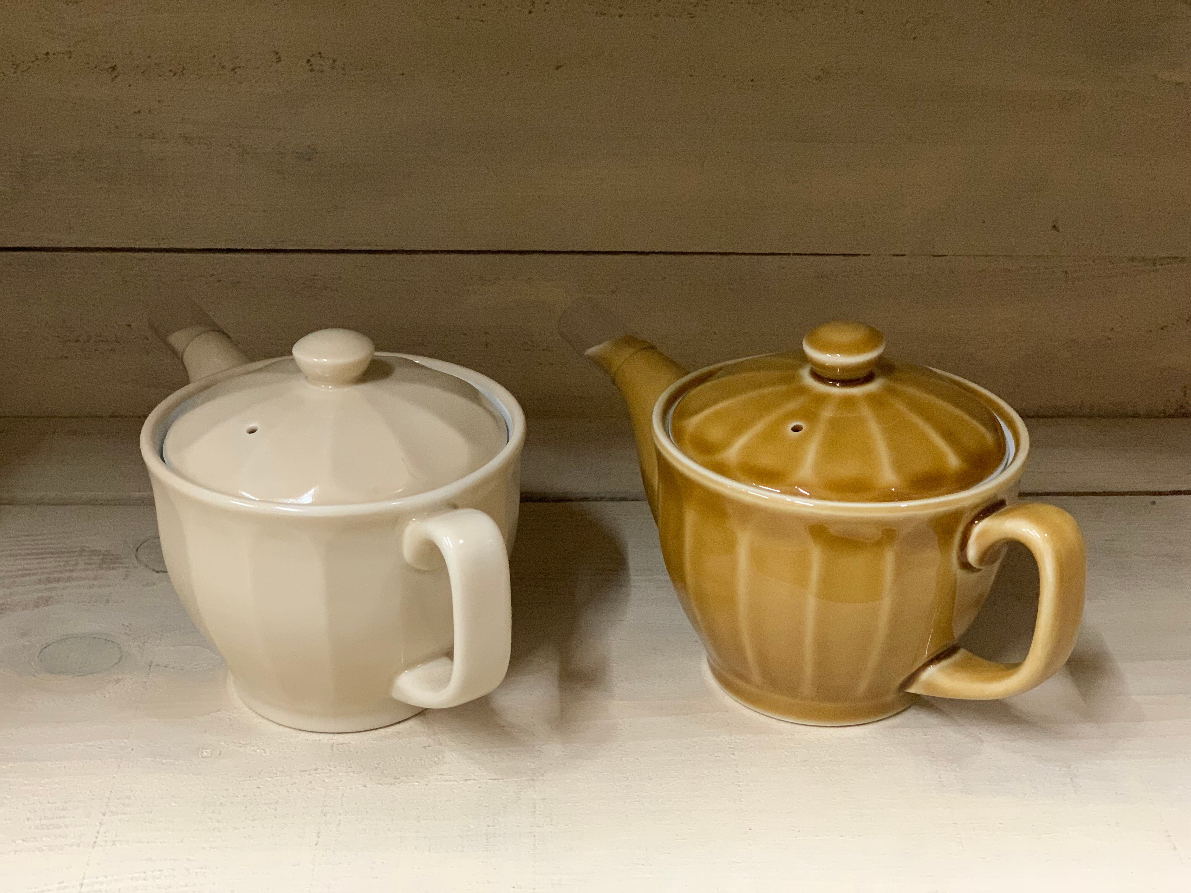 福焼 白釉面取ポット 福光焼 白釉面取ポット 福光焼