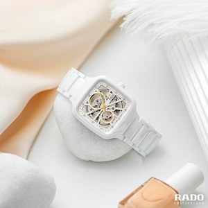 【RADO ラドー】True Square Automatic Open Heart トゥルースクエア オープンハート（ホワイト）／国内正規品 腕時計