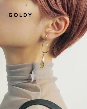 GOLDY/ゴールディ/サイド フレーム ドロップ アシンメトリー イヤリング/アクセサリー/2240201【追跡可能メール便180円】