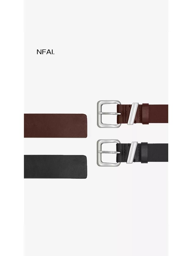 NFAI Rectangular Keeper Leather Belt