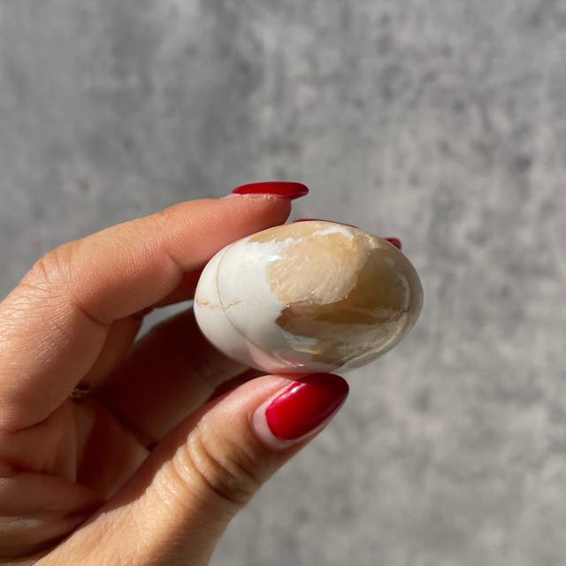 【スコレサイト×スティルバイト】パームストーン｜握り石｜鉱物 天然石 パワーストーン