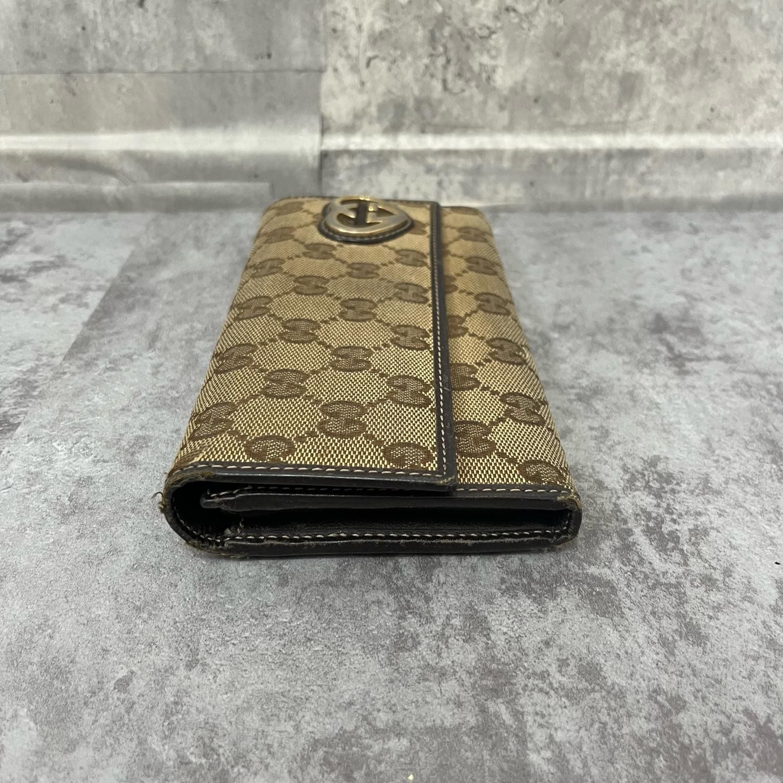正規品 GUCCI(グッチ) キャンバス フラップ 長財布 販売 長財布 GUCCI