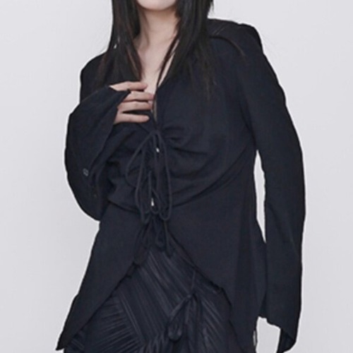 gather ribbon long tops / l0844