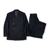 上下セット SUITS TAKEO KIKUCHI タケオキクチ ストライプ ダブル スーツ セットアップ サイズ 2 /ビンテージ/裾ダブル